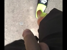 Walking down the alley with my dick out
